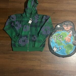 Denim Tears Green Checkered Hoodie
